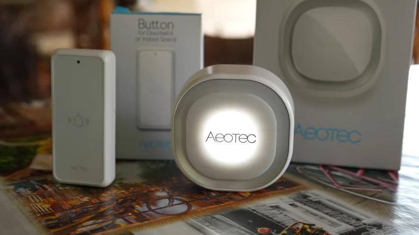 Aeotec Button + Aeotec Siren 6 that I'm using for my who is ringing home automation.