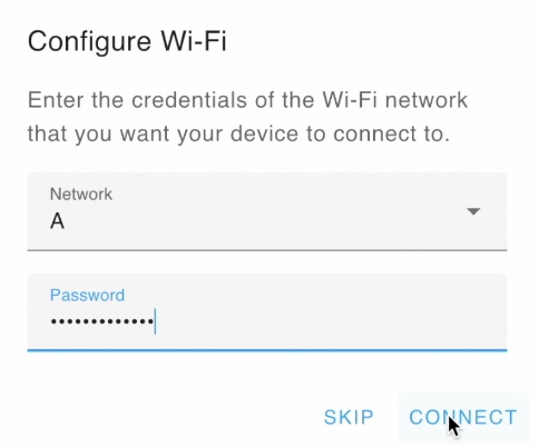 Enter your WIFI credentials here