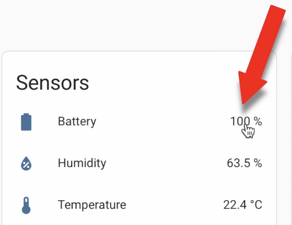 Xiaomi TH Sensor at 100 percent battery