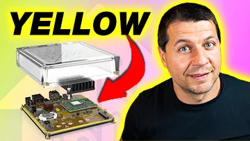 Yellow label with Home Assistant Yellow and Kiril Peyanski