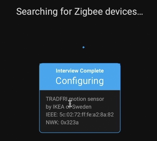 Configuring a found Zigbee device using the ZHA integration