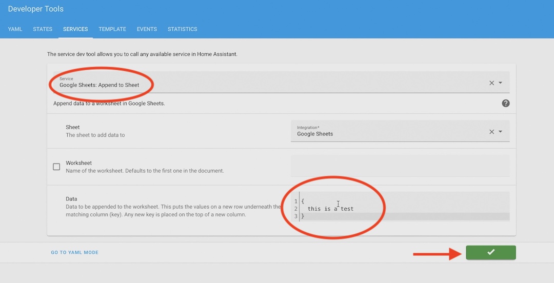 Calling Google Sheets append service to log some data in Google Sheets