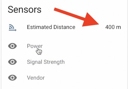 One of the iBeacon sensors is always showing 400m 