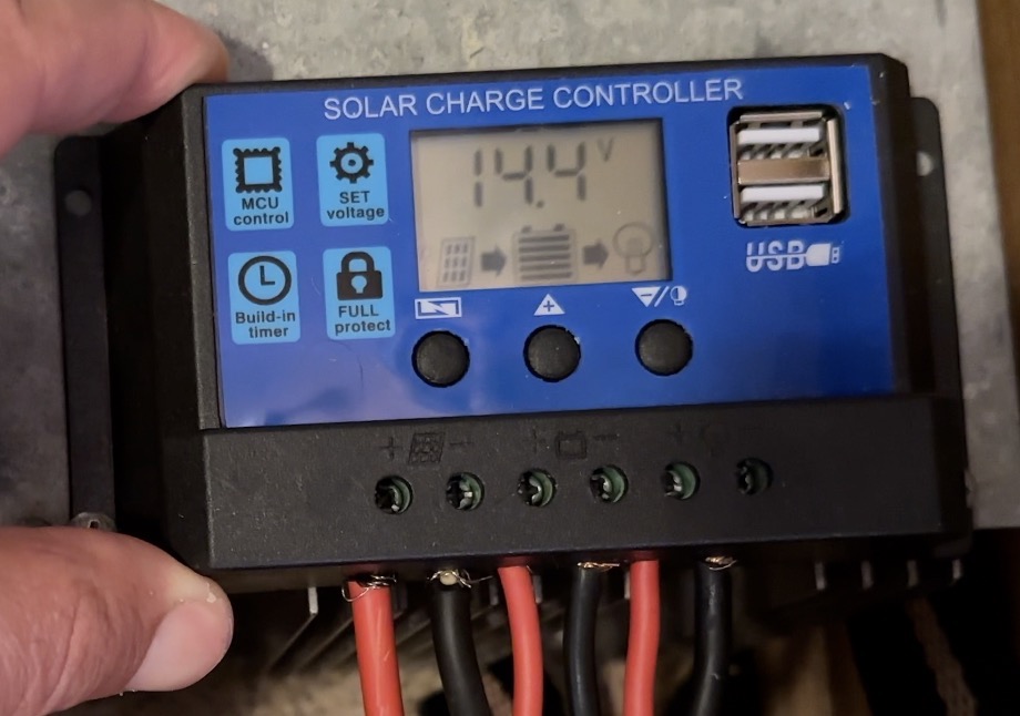 The Solar Charge controller that is charging the batteries from the Solar Panels