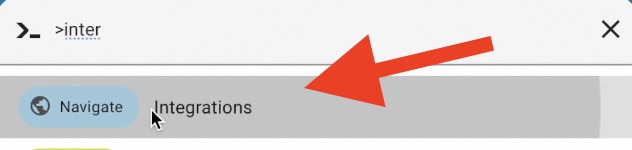 Going to the Integrations section of Home Assistant