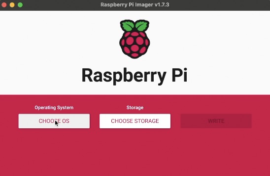 Raspberry Pi Imager main screen