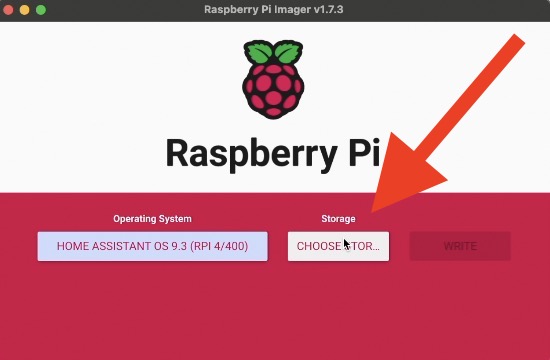 Raspberry Pi Imager choose storage