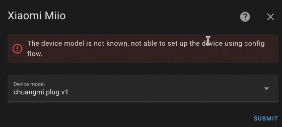 This is the error that I received when I'm trying to add the Xiaomi Mi Smart Air Purifier 4 Compact in Home Assistant. 