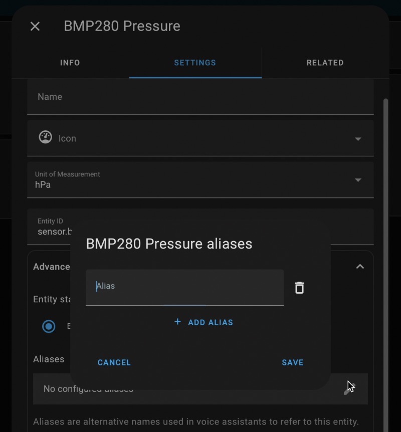 Setting up aliases is now possible in Home Assistant 2023.1