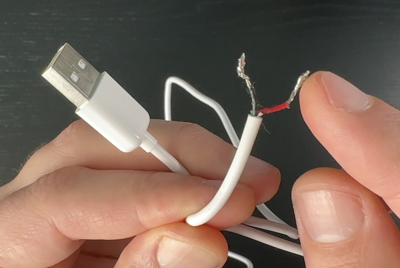 USB cable that is cut so it can be connected to the LD2410 module