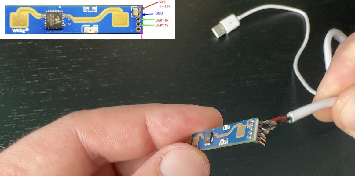 Wiring the LD2410B Human Presence sensors with a USB-A cable