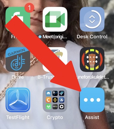 Assist Shortcut on iPhone Screen