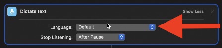 Change the language in the Dictate Text inside the Shortcut
