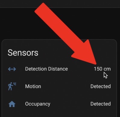 Distance to the moving object is shown in Home Assistant. How cool is that?