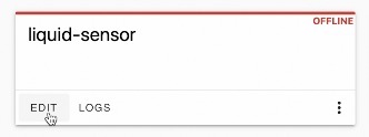 Edit the liquid sensor ESPHome configuration