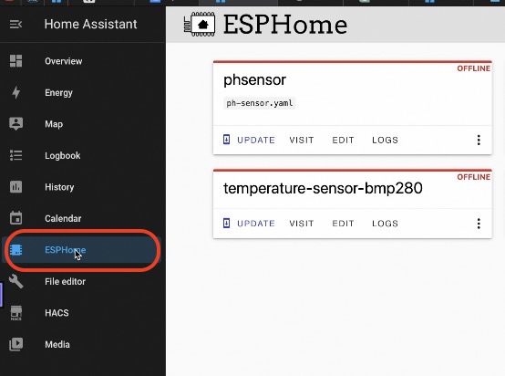 ESPHome Dashboard