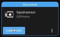 Auto Discovered Liquid Sensor by Home Assistant 