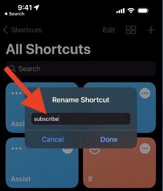 Renaming the Assist shortcut will result in different wake word. Subscribe instead of Assist in the case above.