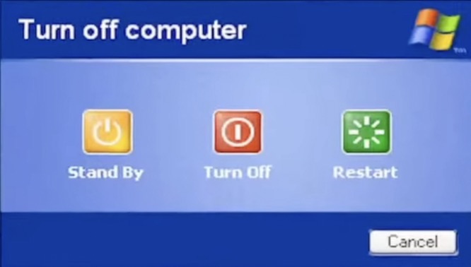 Windows XP restart/shutdown dialog. I think it is not quite like the one in Home Assistant. What do you think? 