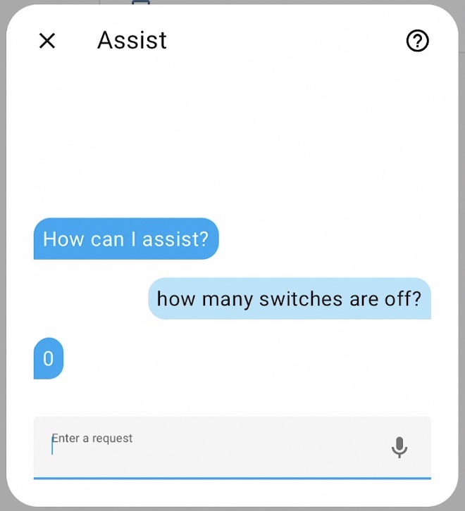 Example question of the new functionality in Assist