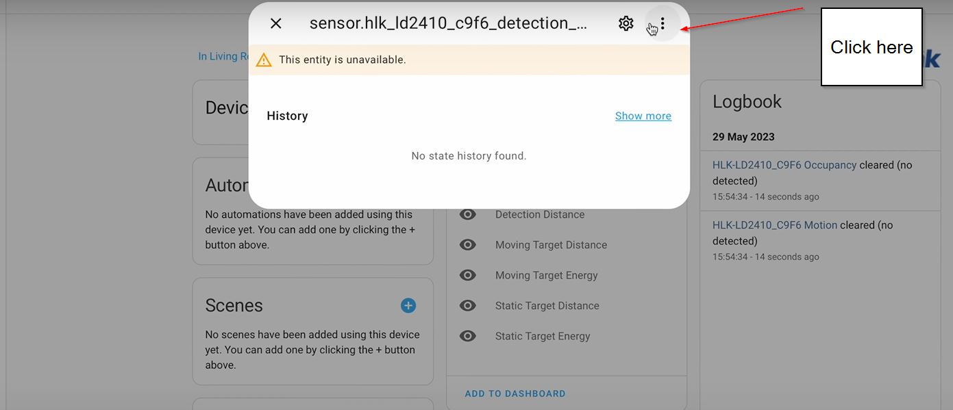 Click on the Cog Wheel button (settings) and enable the distance sensor