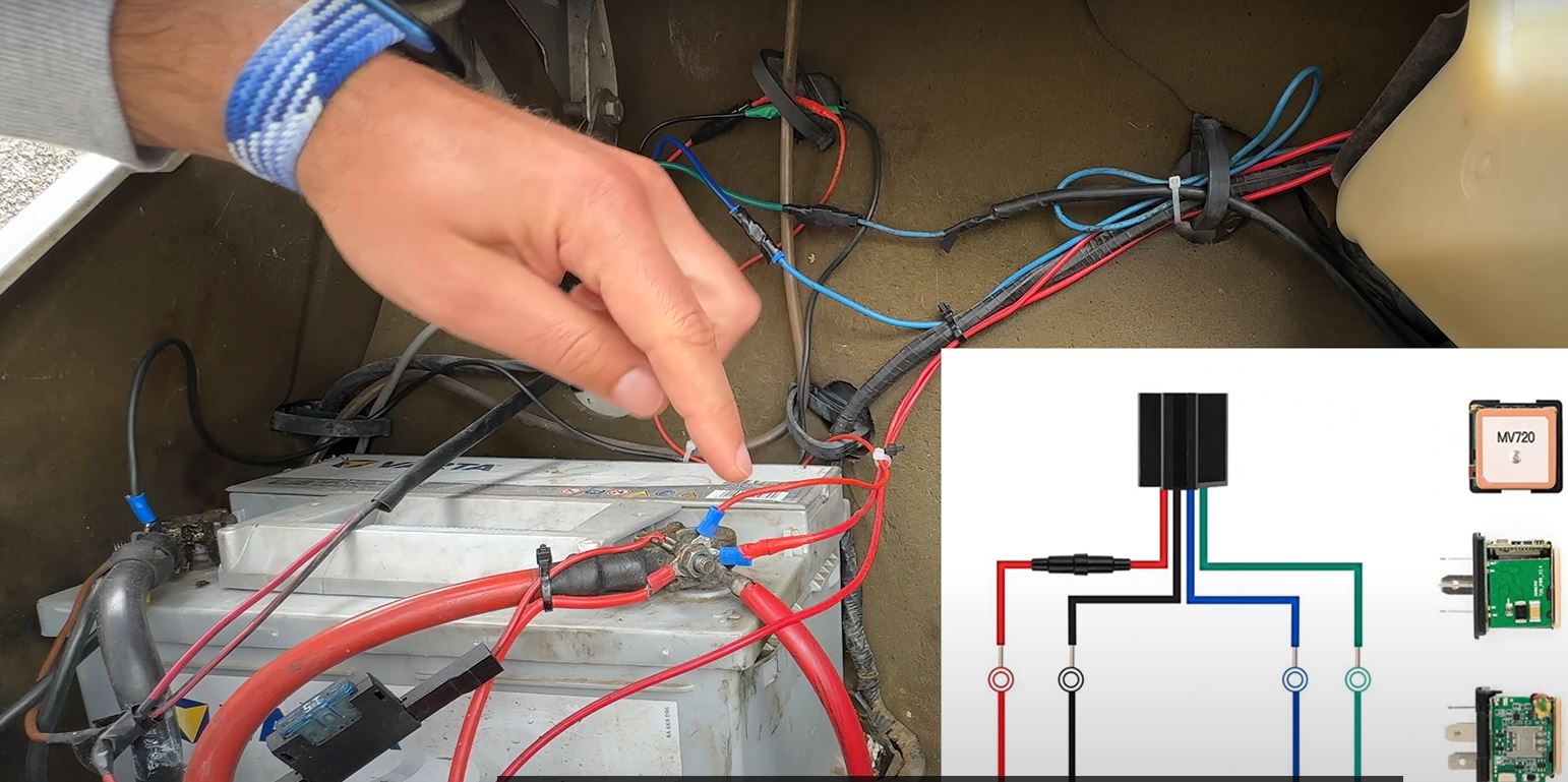 Connecting the red cable of the relay to the 12v positive of your battery