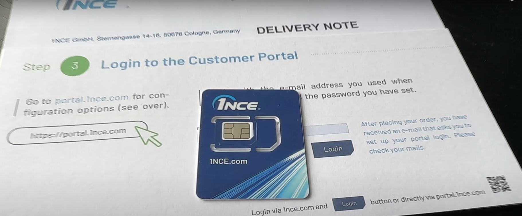 How 1nce IoT Sim Card looks like