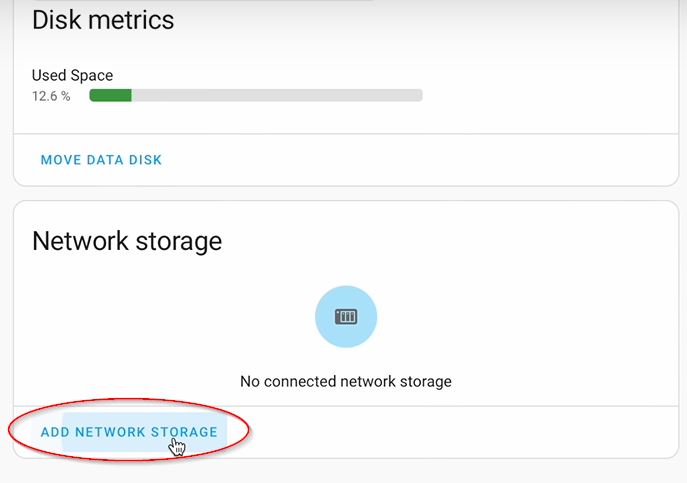 lick on Add Network storage from here