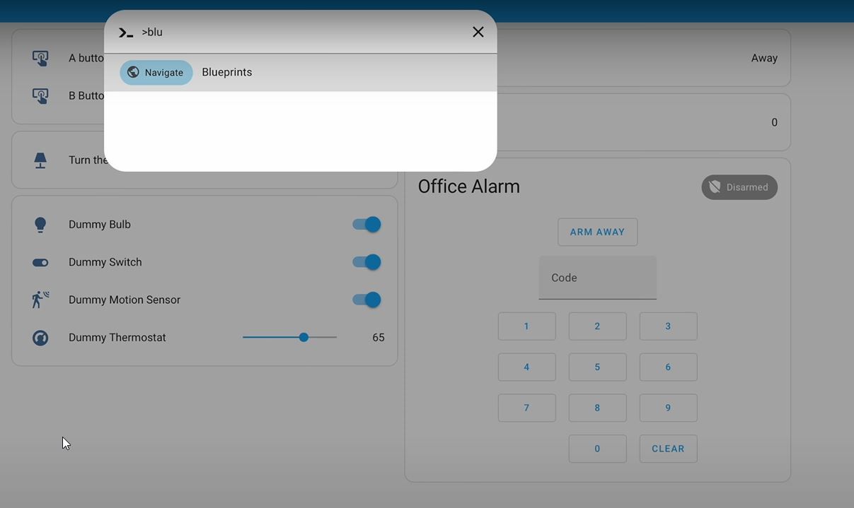 How to open the blueprint menu