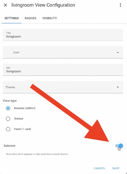 Subview switch is disabled by default