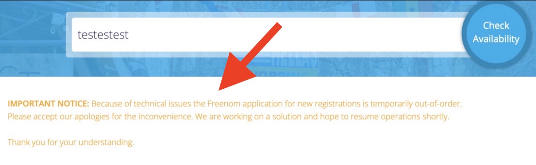 These free service from freenom.com is no longer an option