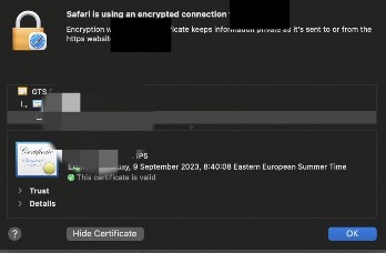Trusted SSL certificate
