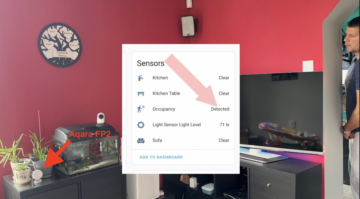 Prime day 2023 item #7 - Aqara FP2 integrated with Home Assistant in action 