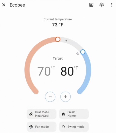 a chic circular slider as a thermostat