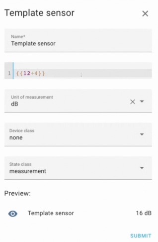 Template sensor in the UI