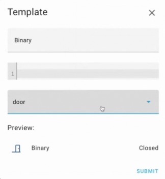 Binary Template Sensor demo creation from the UI