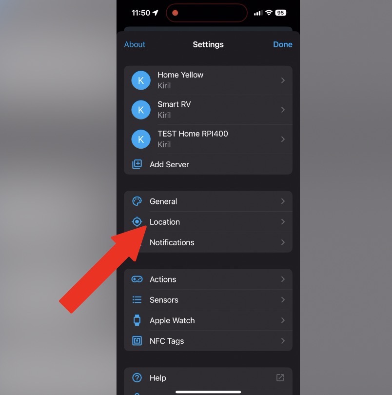 Install Home Assistant companion app and allow location services