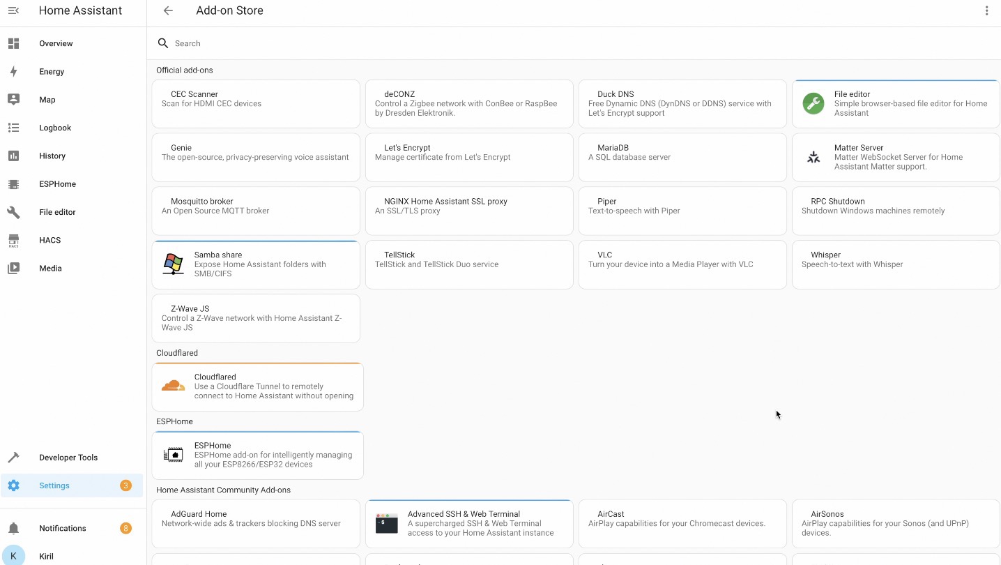 The Home Assistant Add-on store is full of precious add-ons / plugins