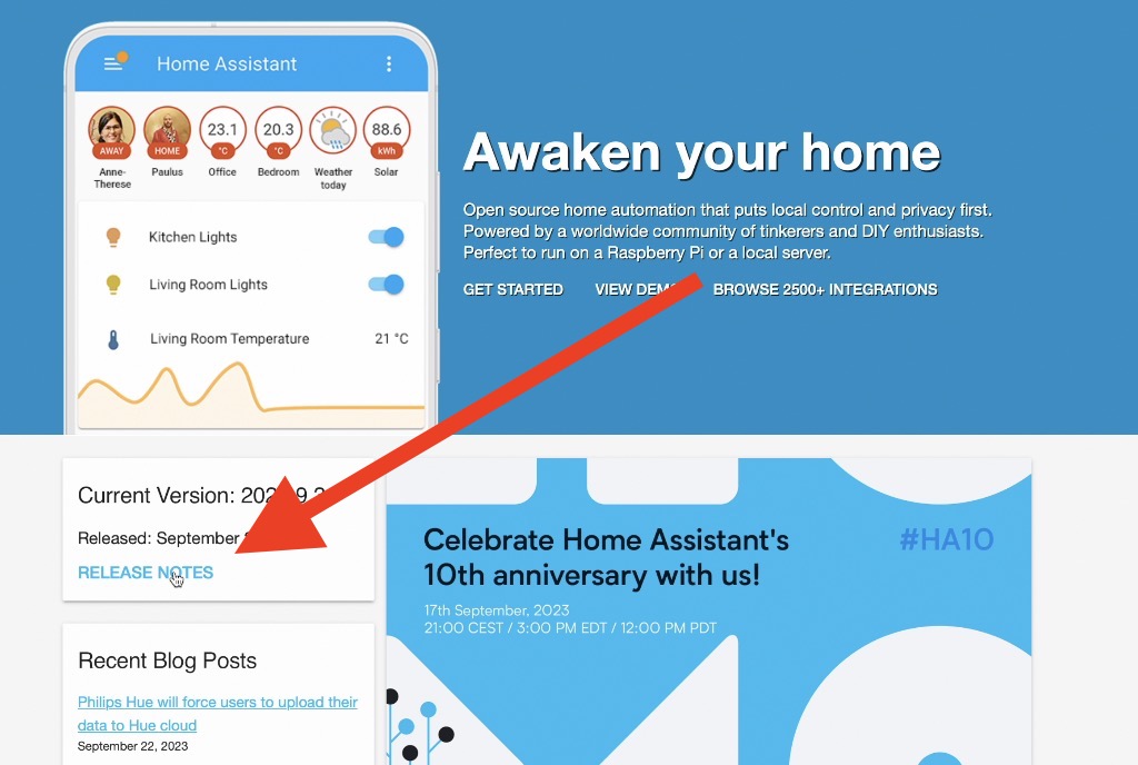 Release notes of the latest Home Assistant release can be found on the main page
