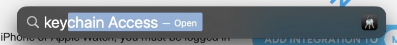 Keychain Access app on MacOS is needed