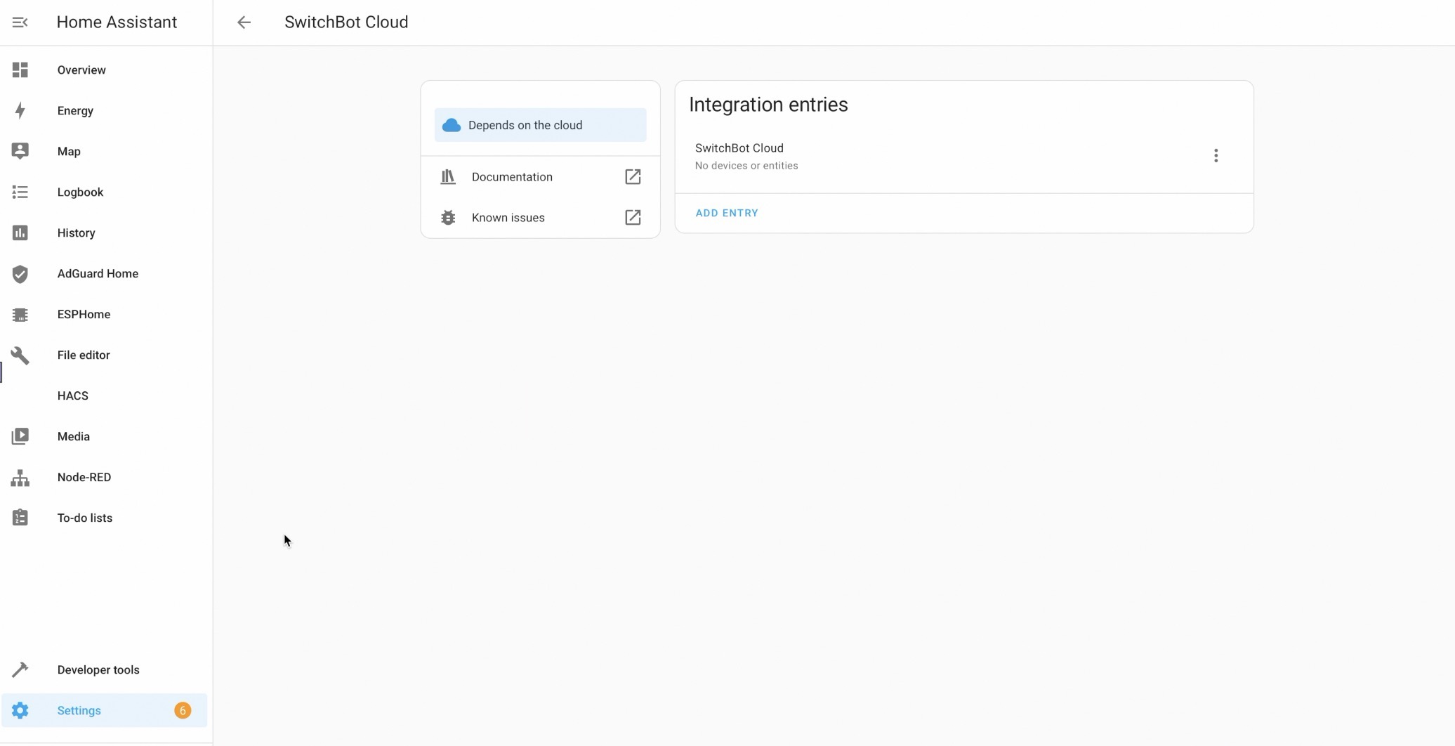 SwitchBot Cloud integration in Home Assistant can't find the Mini Vacuum Cleaner K10+ 