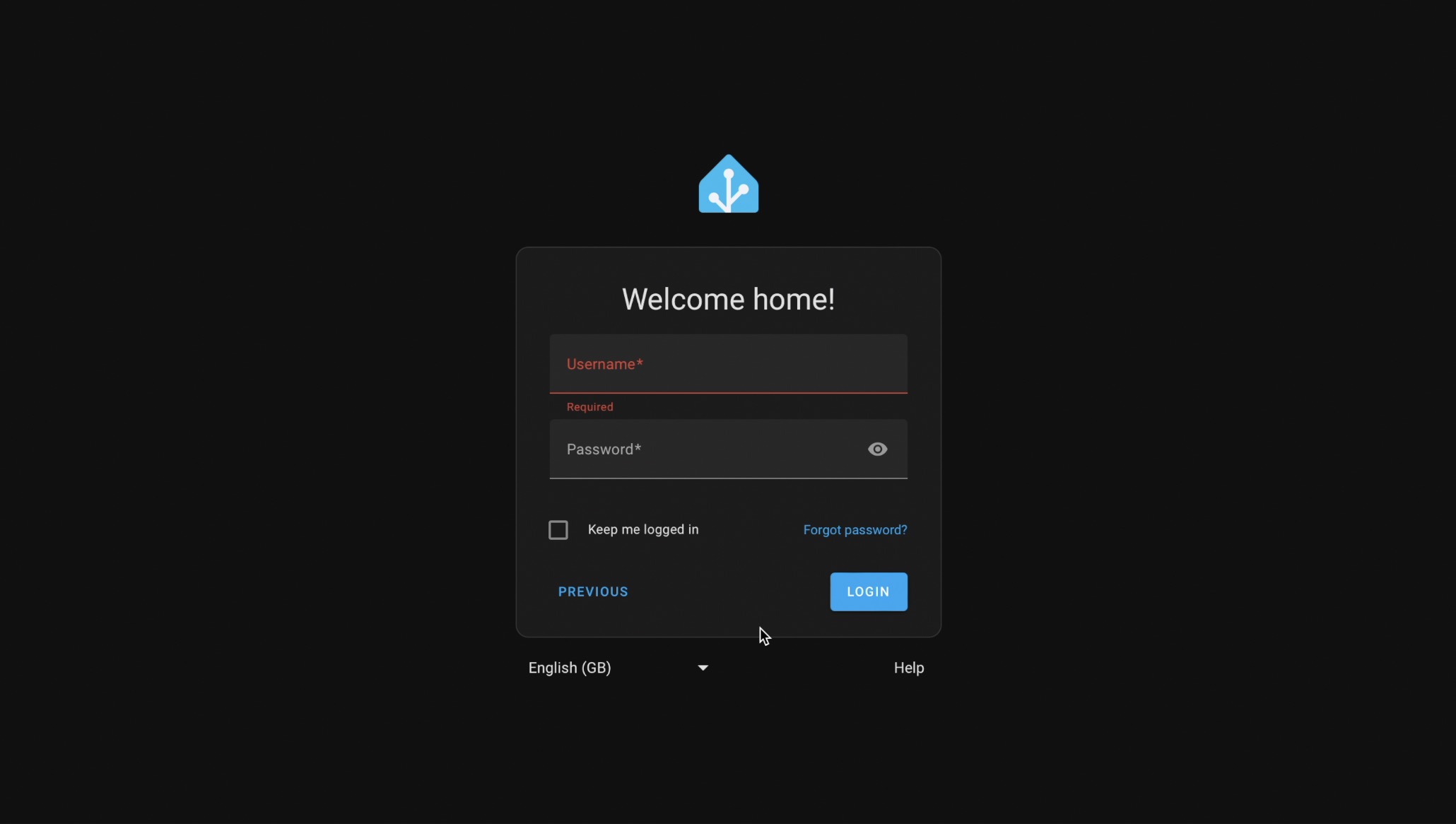 Home Assistant 2023.12 Login Screen when you try to log in outside from your local network