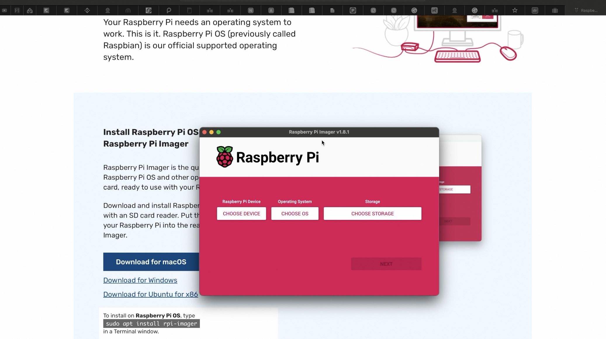 Raspberry Pi Imager can be started on Windows, Mac & Linux