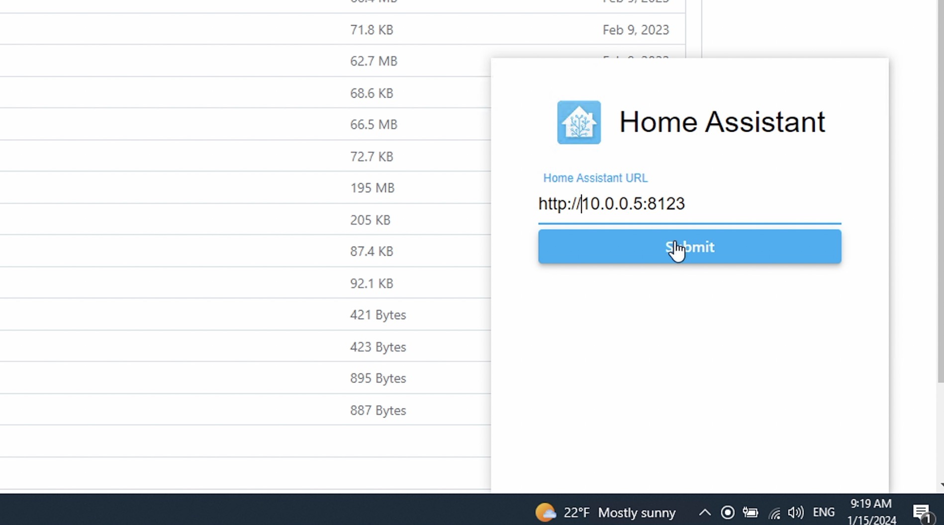 configuring home assistant desktop app