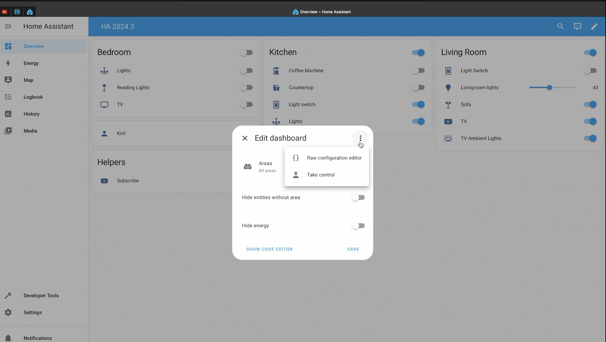 Take control first so you can create a Sections view (drag & drop)