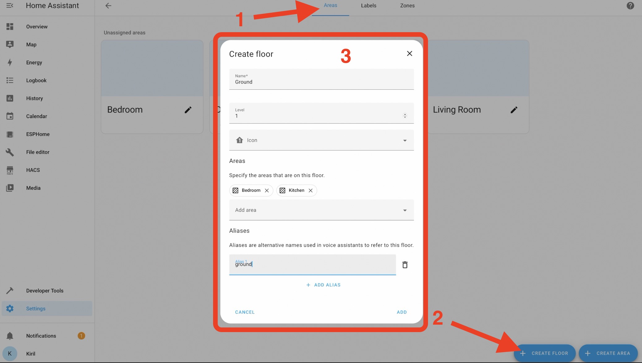 Creating floors in Home Assistant