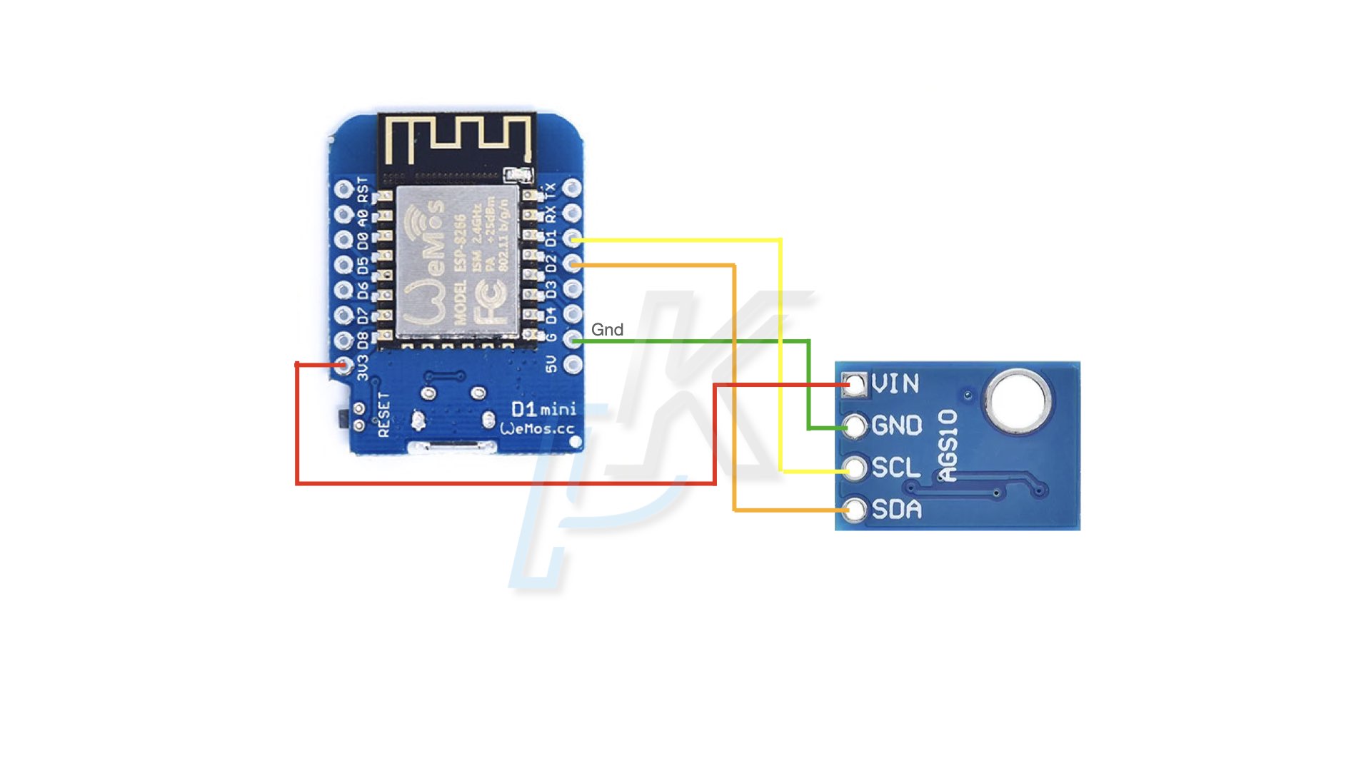 Correctly wired VOC Air Quality Sensor