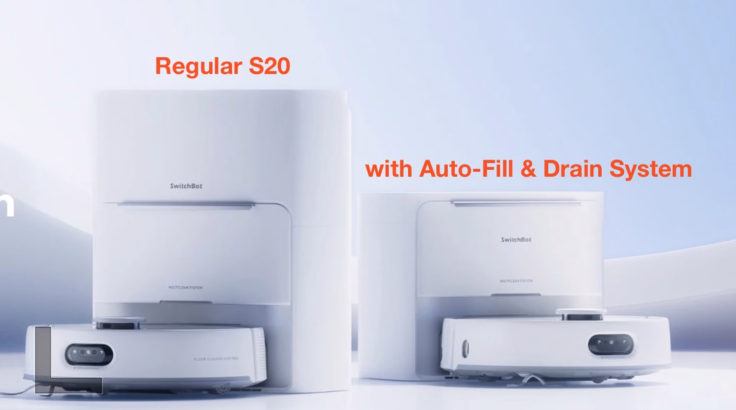Regular SwitchBot S20 (left) and the one with Auto-Fill & Drain System (right)