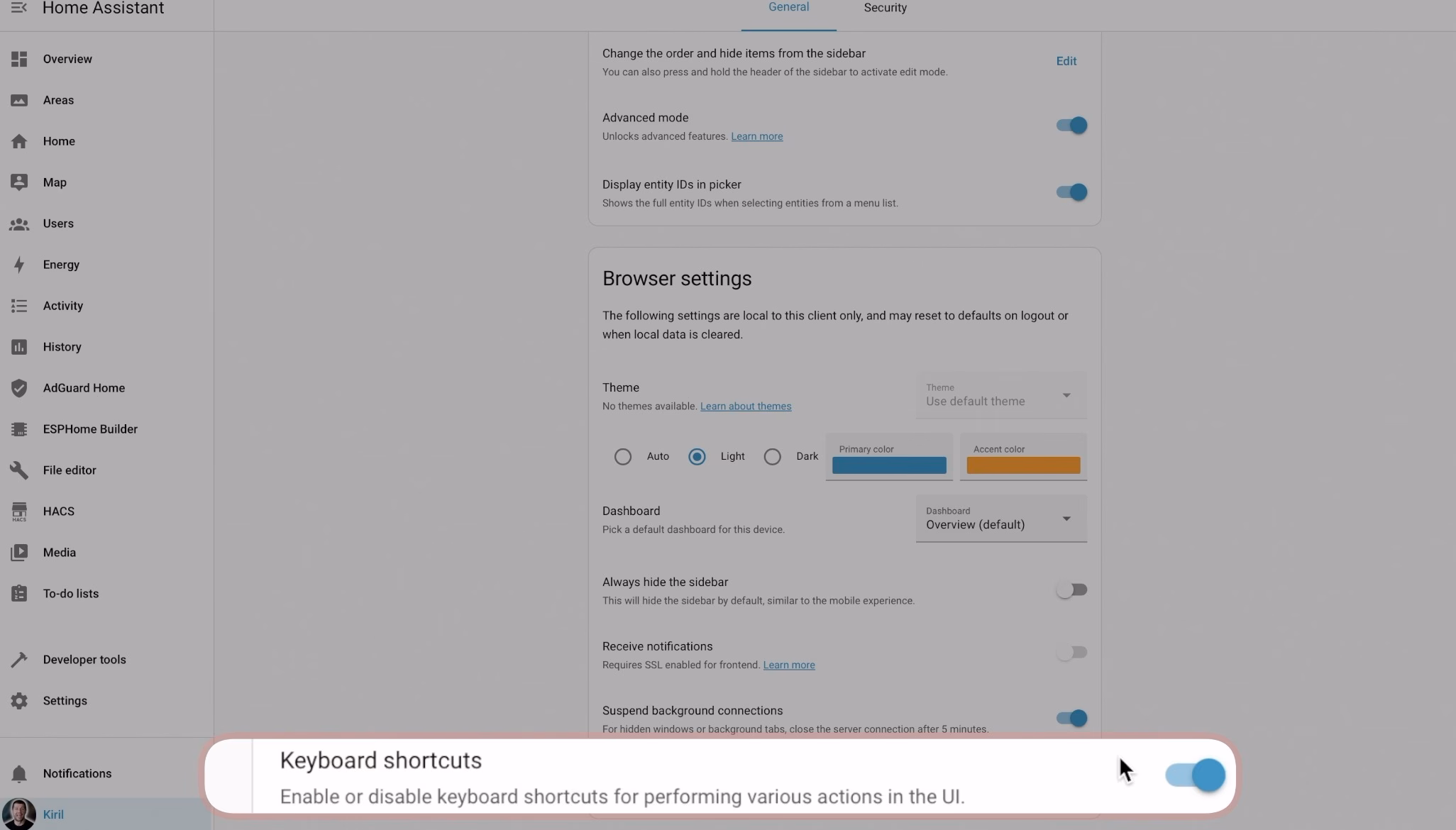 Shortcuts are the first Home Assistant Tips & Tricks that I'm about to show, but to use them you have to enable them if they are disabled from your user profile
