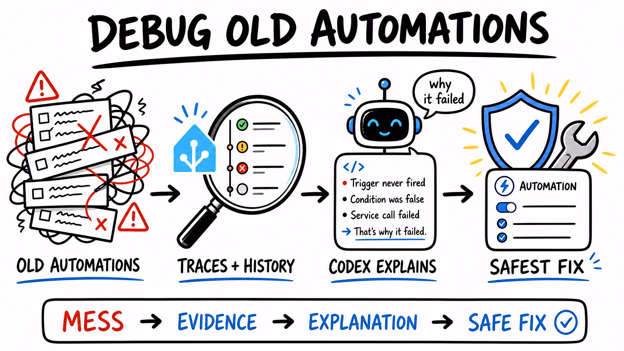 ha-mcp Home Assistant automation debugging workflow